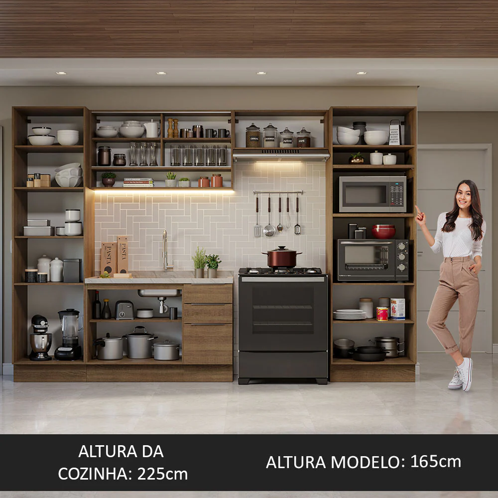 Armário de Cozinha Completa 330cm Rustic Stella Madesa 03 - Image 5