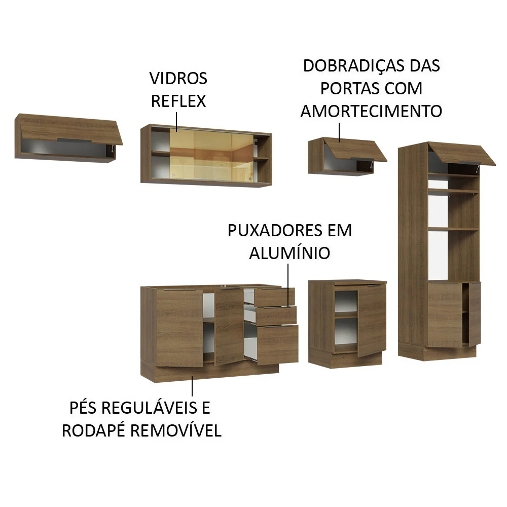 Armário de Cozinha Completa 330cm Rustic Stella Madesa 04 - Image 4