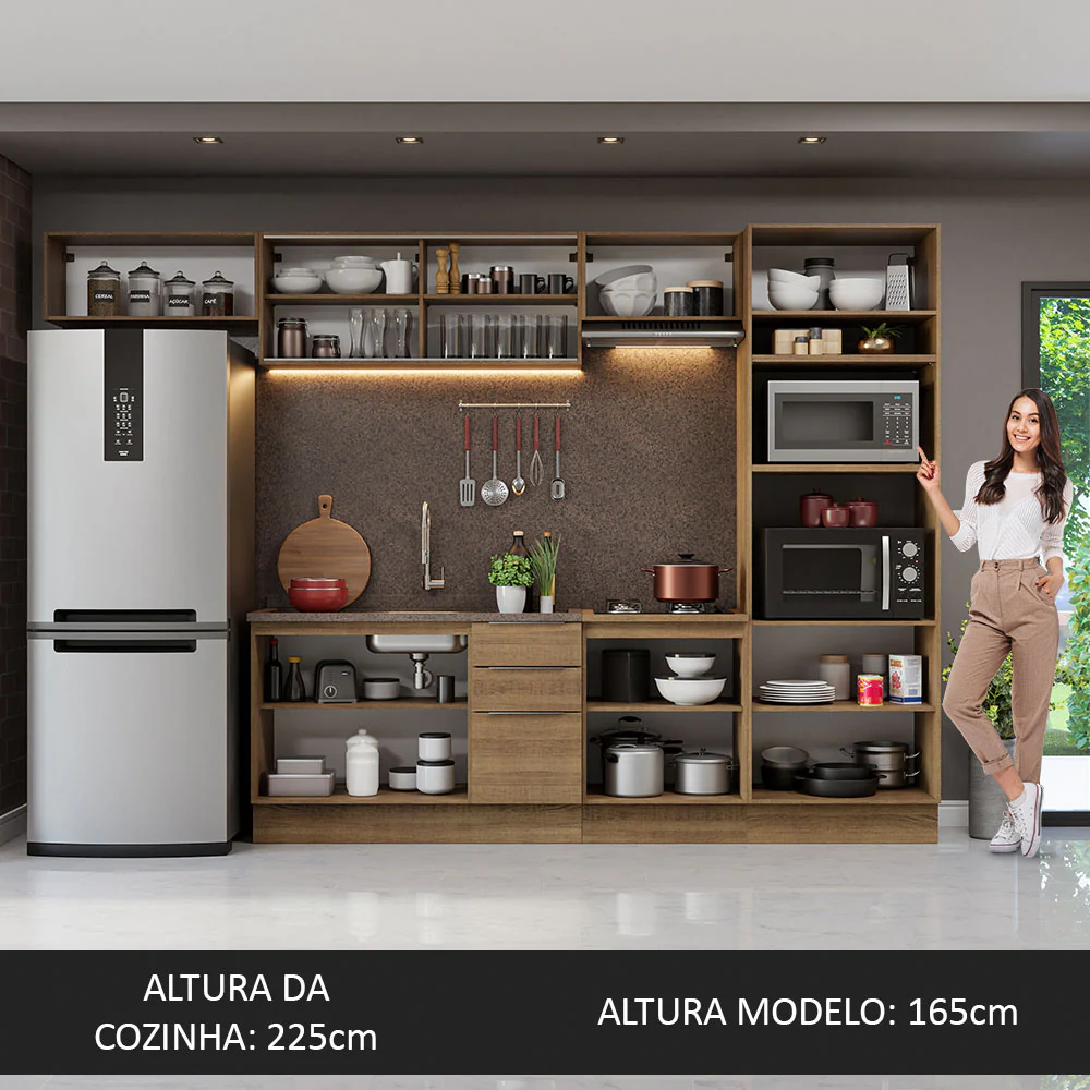 Armário de Cozinha Completa 330cm Rustic Stella Madesa 04 - Image 5