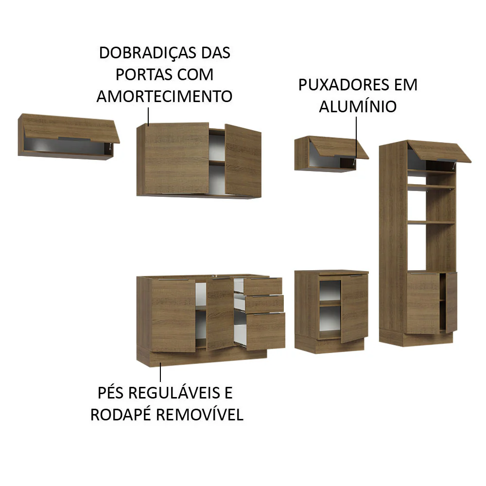 Armário de Cozinha Completa 330cm Rustic Stella Madesa 05 - Image 4