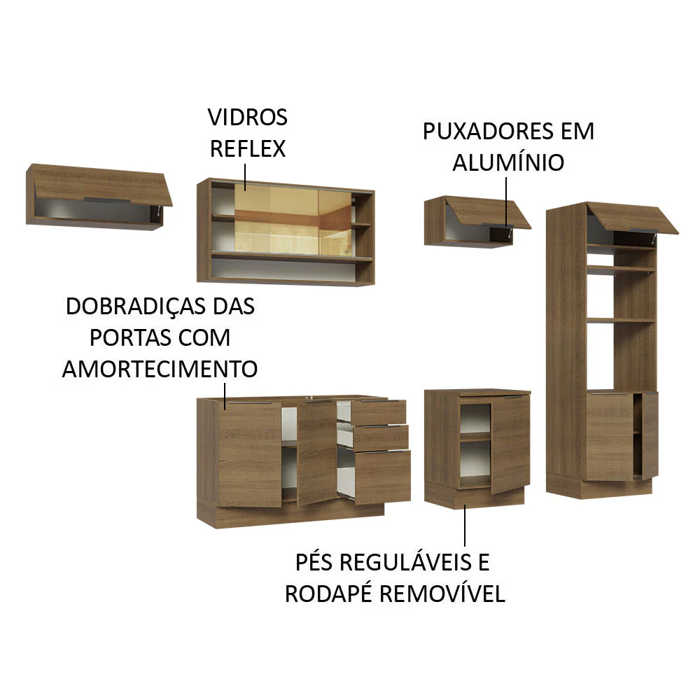 Armário de Cozinha Completa 330cm Rustic Stella Madesa 06 - Image 4