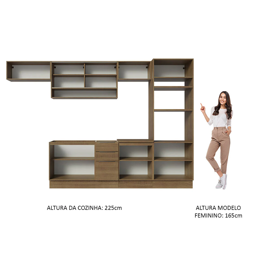Armário de Cozinha Completa 330cm Rustic Stella Madesa 06 - Image 5