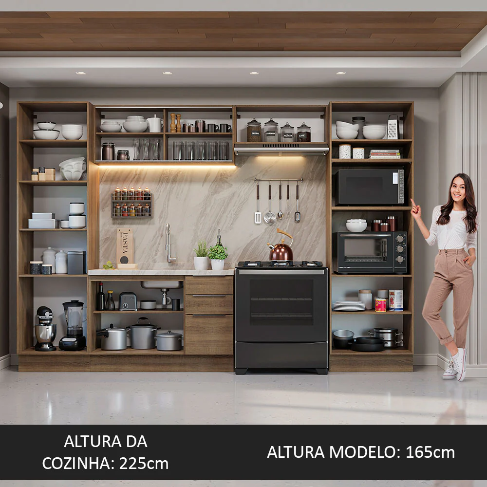 Armário de Cozinha Completa 330cm Rustic Stella Madesa 07 - Image 5