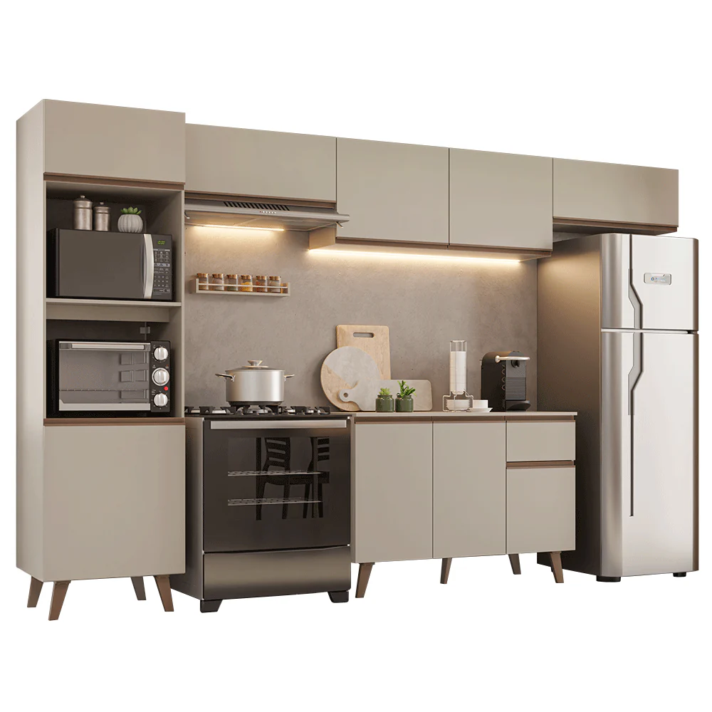 Armário de Cozinha Completa 340 cm Crema Nice Madesa 01 - Image 2