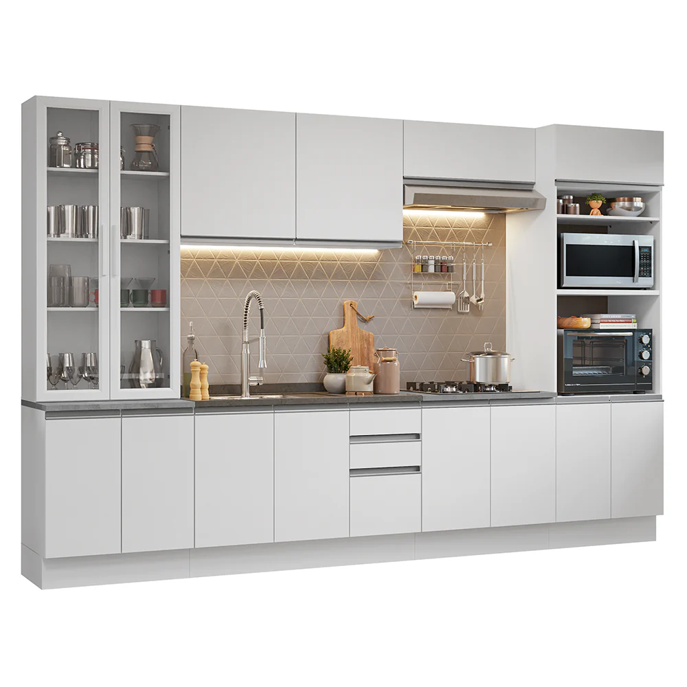 Armário de Cozinha Completa 340cm Branco Glamy Madesa 01 - Image 2