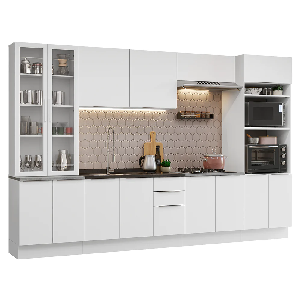 Armário de Cozinha Completa 340cm Branco Stella Madesa 01 - Image 2