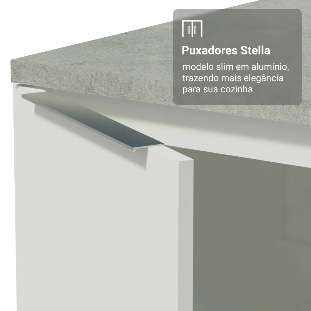 Armário de Cozinha Completa 340cm Branco Stella Madesa 01 - Image 6