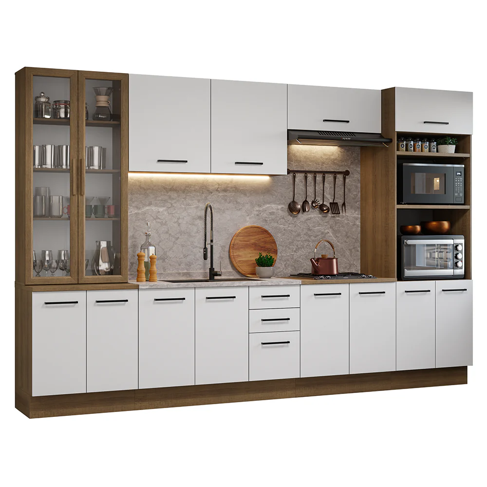 Armário de Cozinha Completa 340cm Rustic/Branco Agata Madesa 01 - Image 2