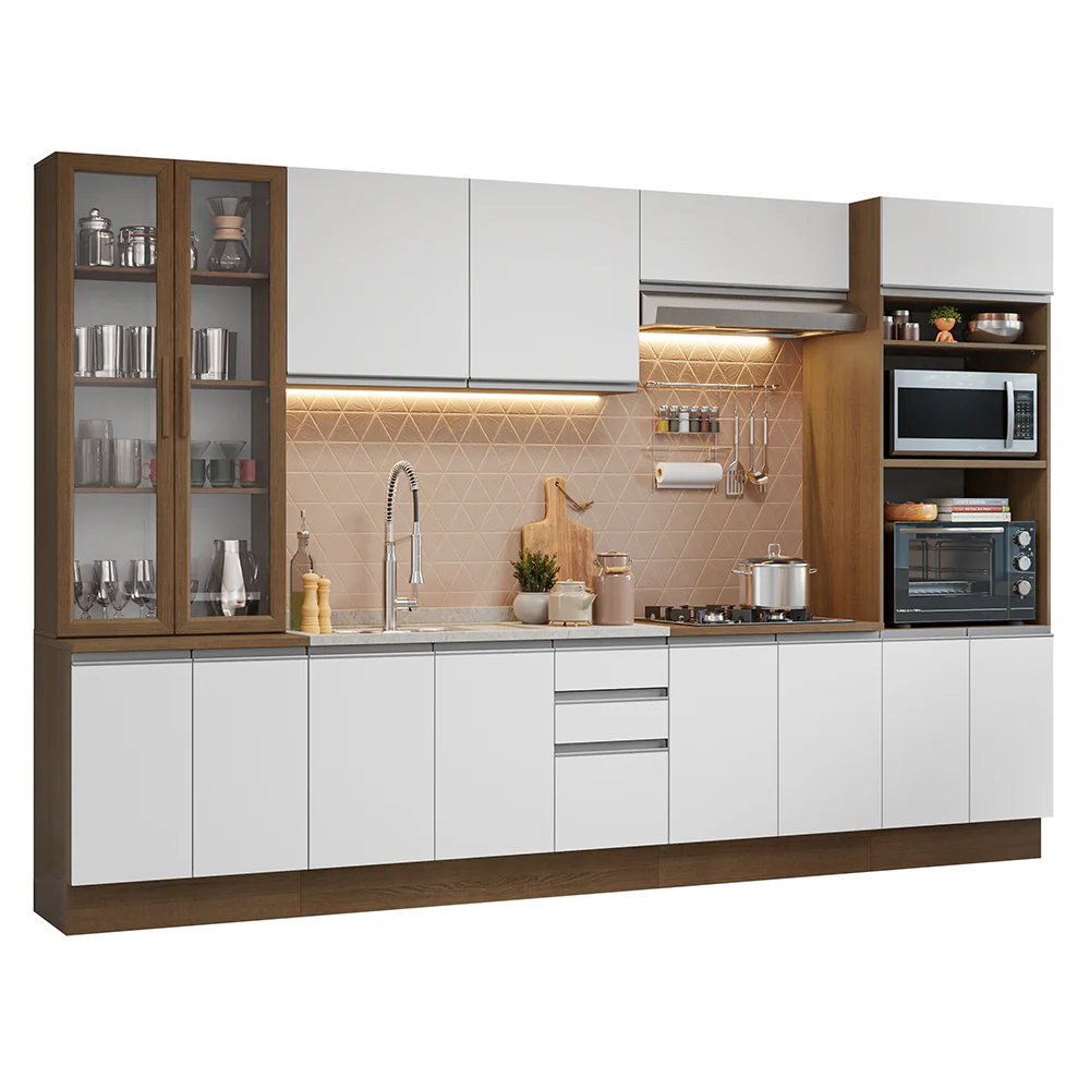 Armário de Cozinha Completa 340cm Rustic/Branco Glamy Madesa 01 - Image 2