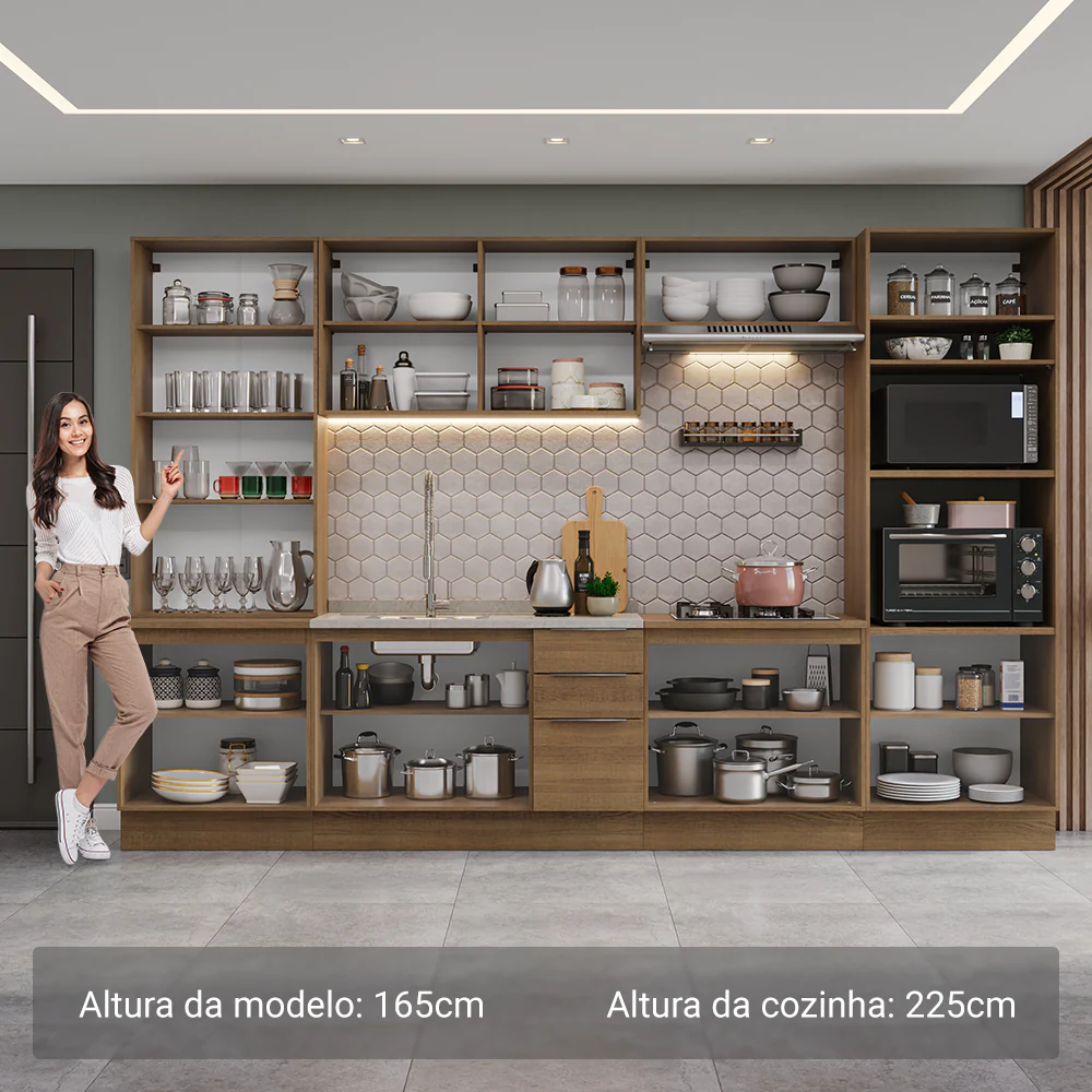 Armário de Cozinha Completa 340cm Rustic Stella Madesa 01 - Image 4