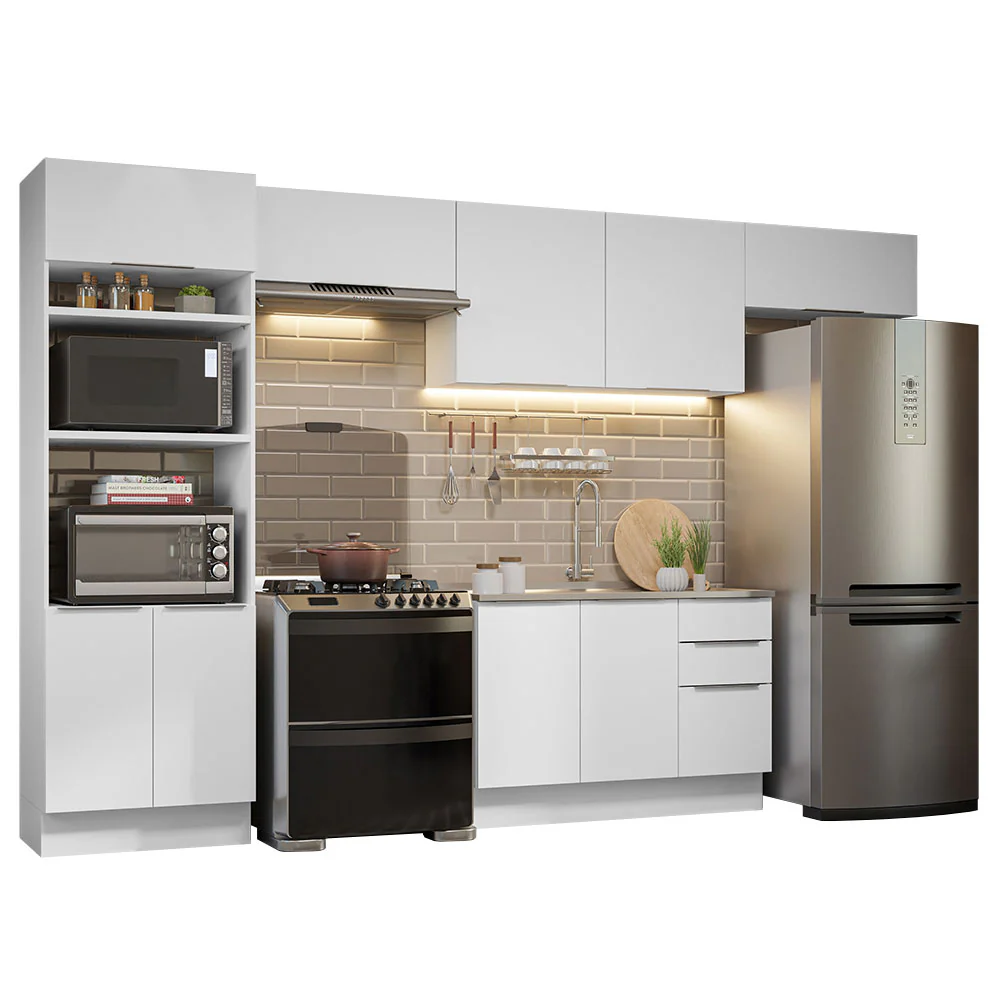 Armário de Cozinha Completa 350cm Branco Stella Madesa 01 - Image 2