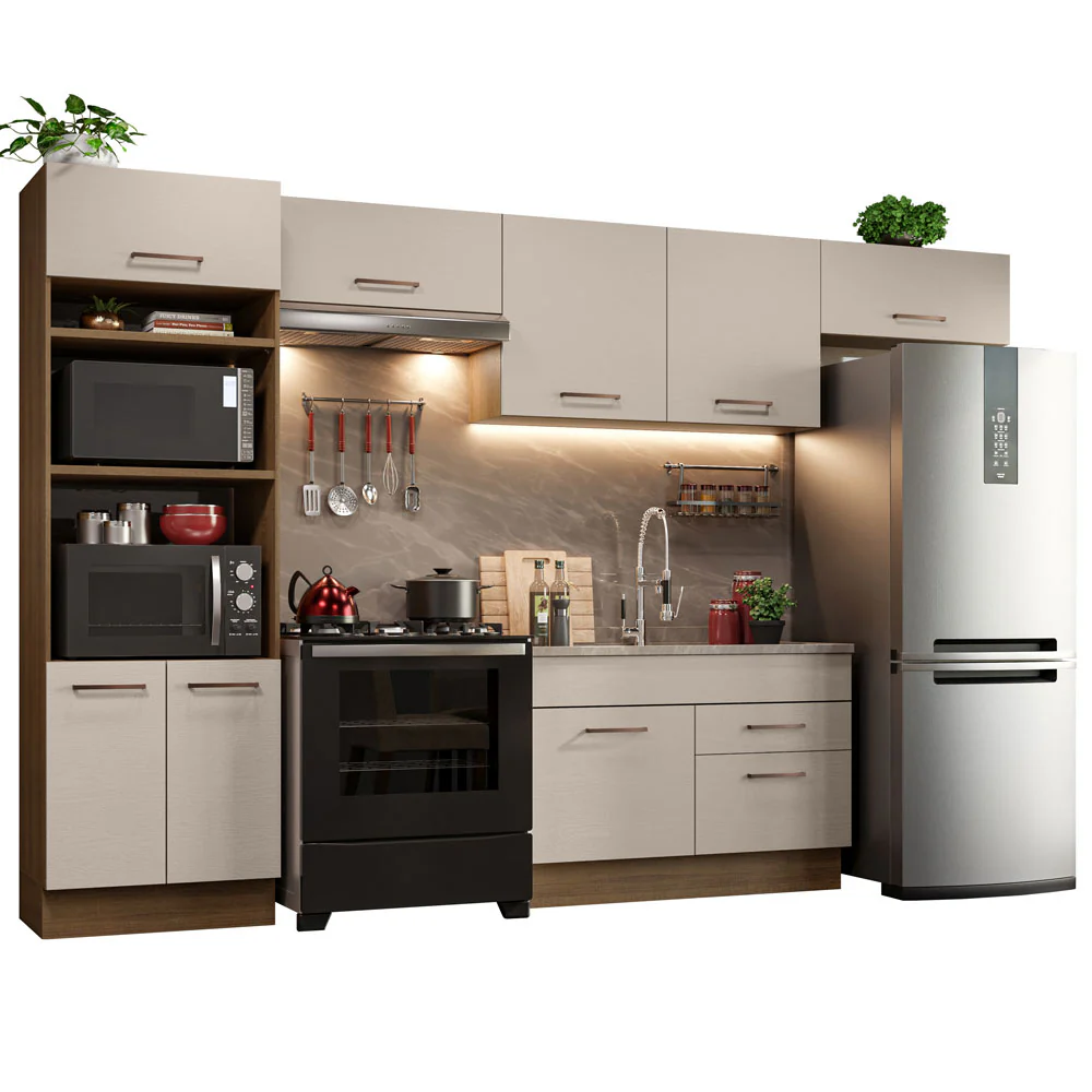Armário de Cozinha Completa 350cm Rustic/Crema Agata Madesa 01 - Image 2