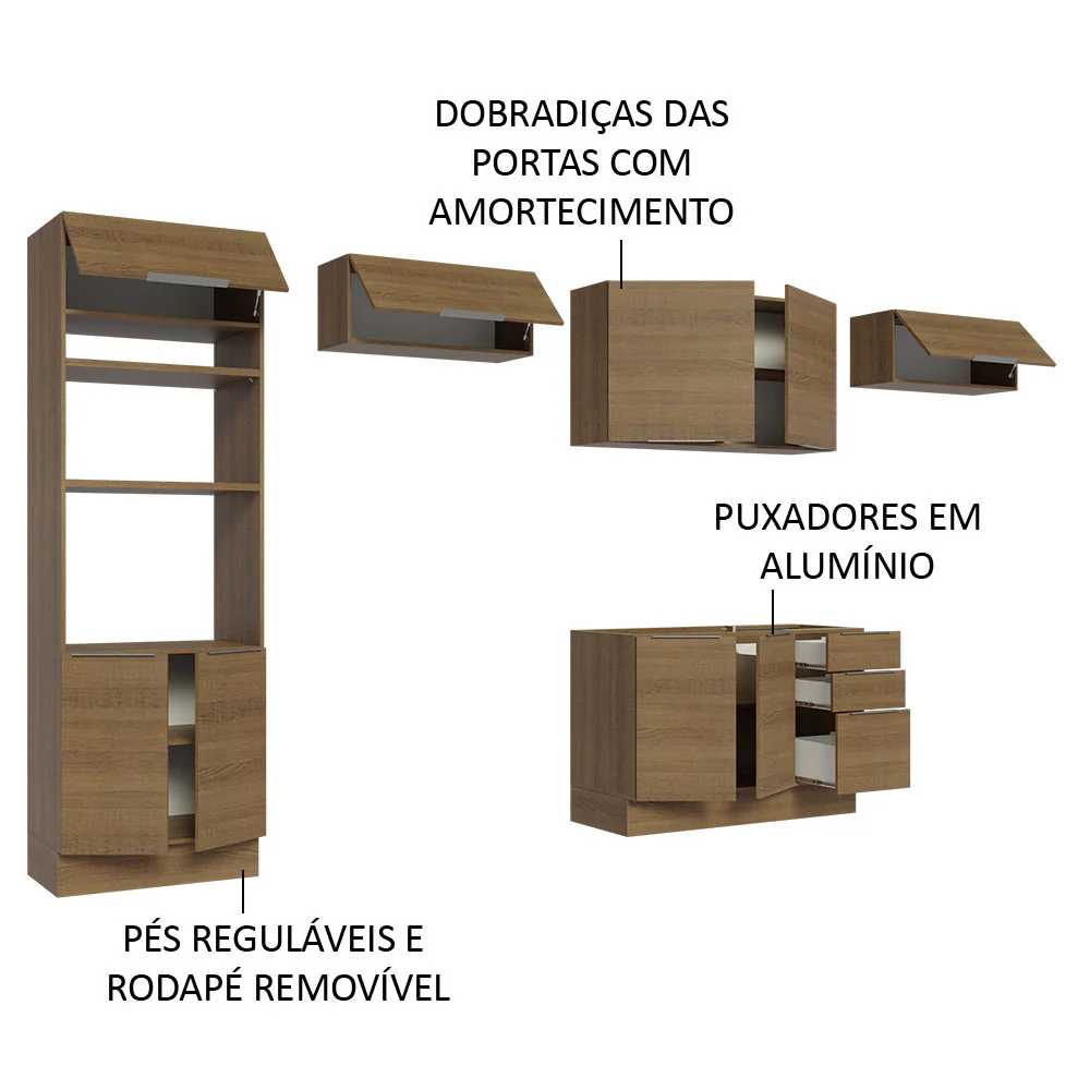 Armário de Cozinha Completa 350cm Rustic Stella Madesa 01 - Image 4