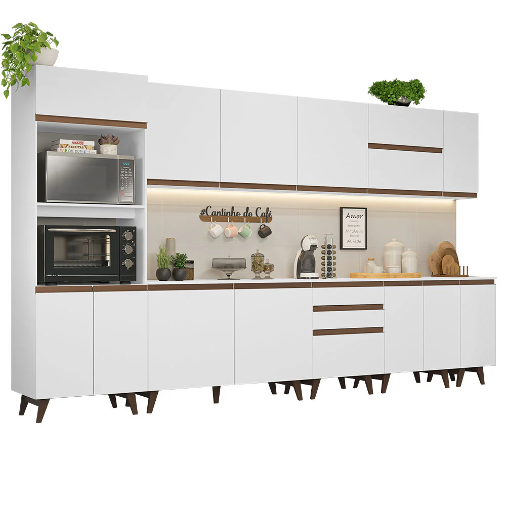 Armário de Cozinha Completa 355cm Branco Reims da Sabrina Madesa - Image 2