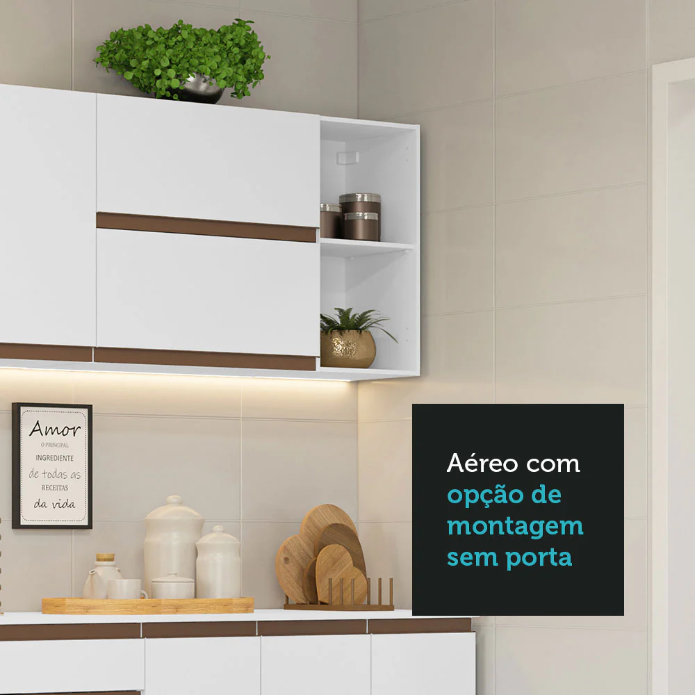 Armário de Cozinha Completa 355cm Branco Reims da Sabrina Madesa - Image 8