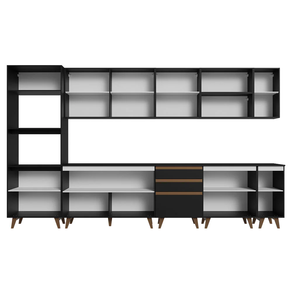 Armário de Cozinha Completa 355cm Preto Reims da Sabrina Madesa - Image 12