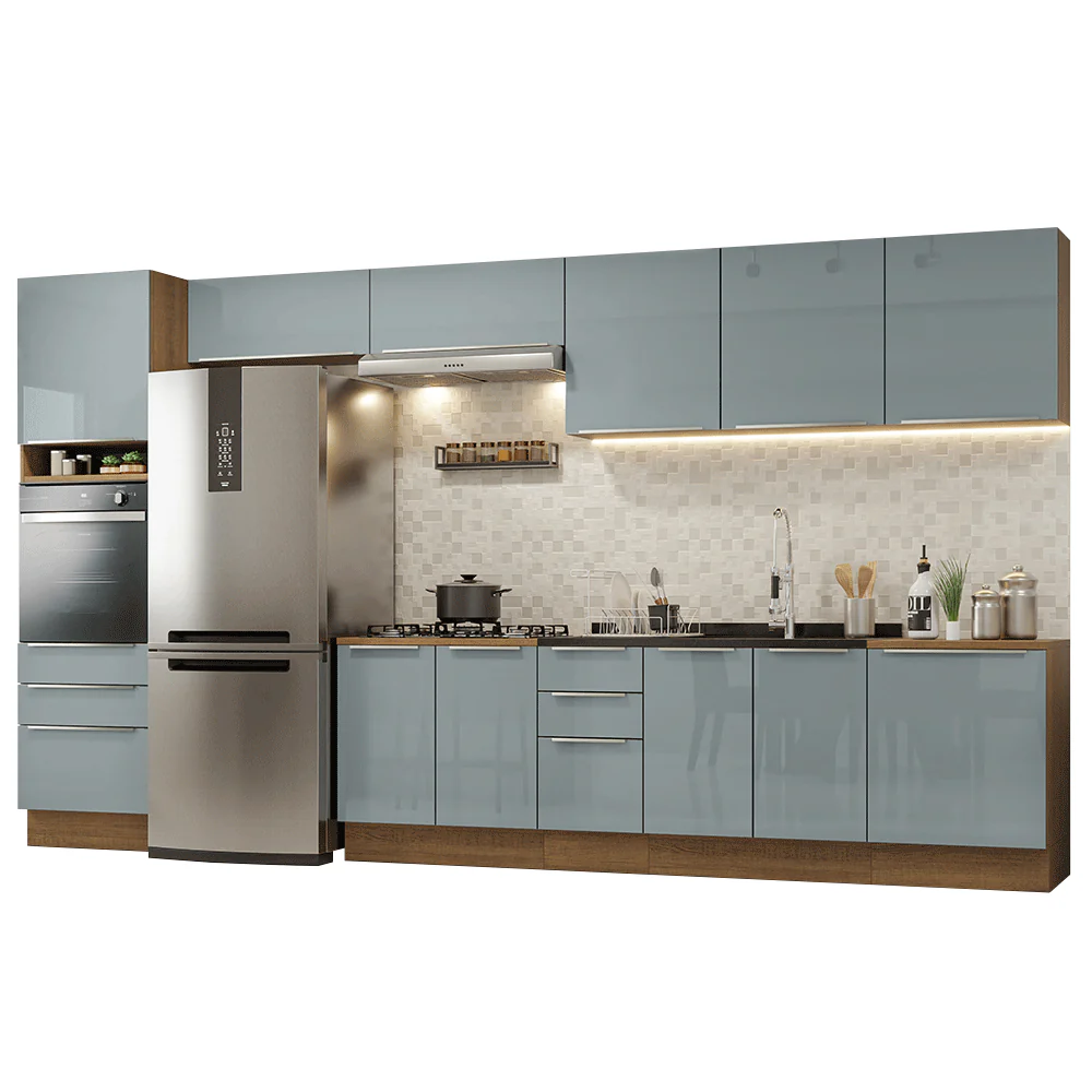 Armário de Cozinha Completa 400 x 60 cm Rustic/Cinza Lux da Thauane Madesa - Image 2