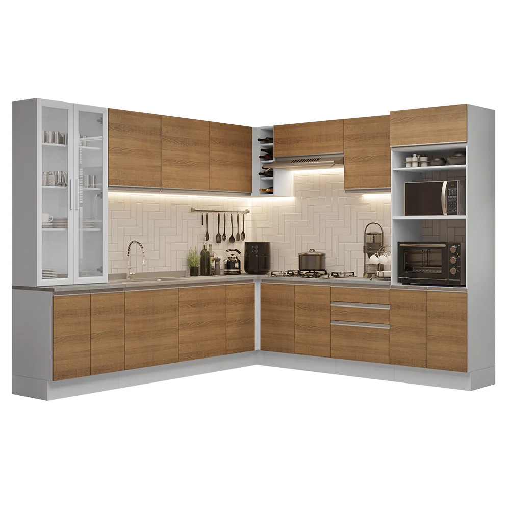 Armário de Cozinha Completa 549cm Branco/Rustic Glamy Madesa 01 - Image 2
