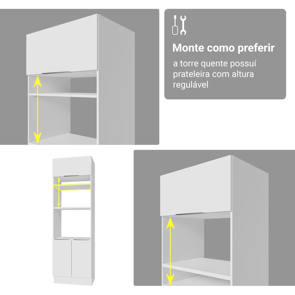 Armário de Cozinha Completa 549cm Branco Stella Madesa 01 - Image 9