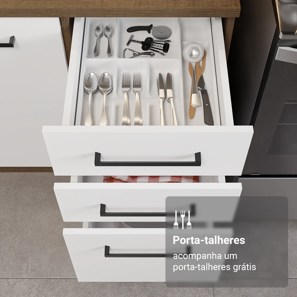 Armário de Cozinha Completa 549cm Rustic/Branco Agata Madesa 01 - Image 8