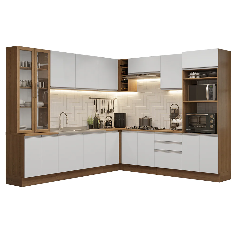 Armário de Cozinha Completa 549cm Rustic/Branco Glamy Madesa 01 - Image 2