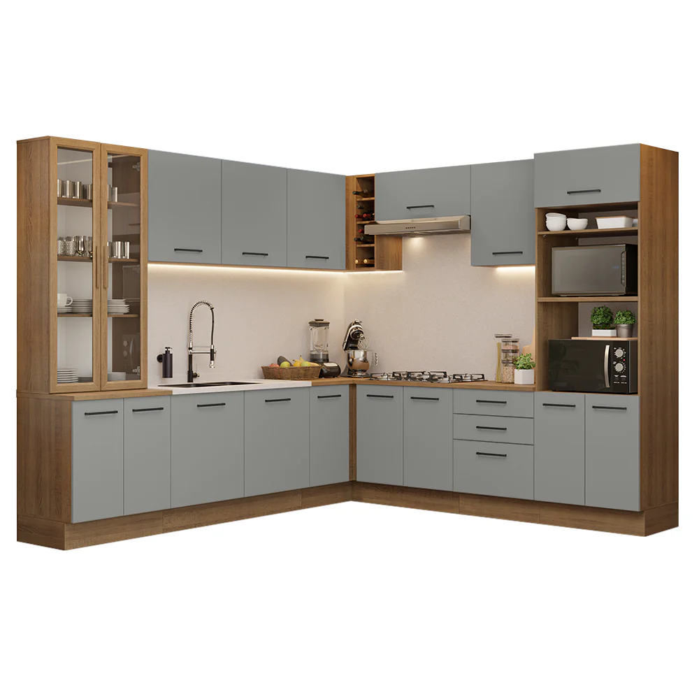 Armário de Cozinha Completa 549cm Rustic/Cinza Agata Madesa 01 - Image 2