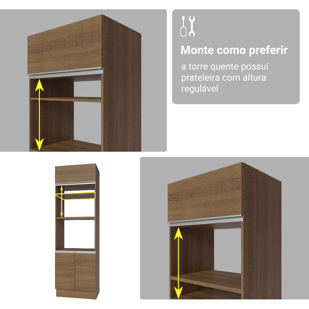 Armário de Cozinha Completa 549cm Rustic Glamy Madesa 01 - Image 9