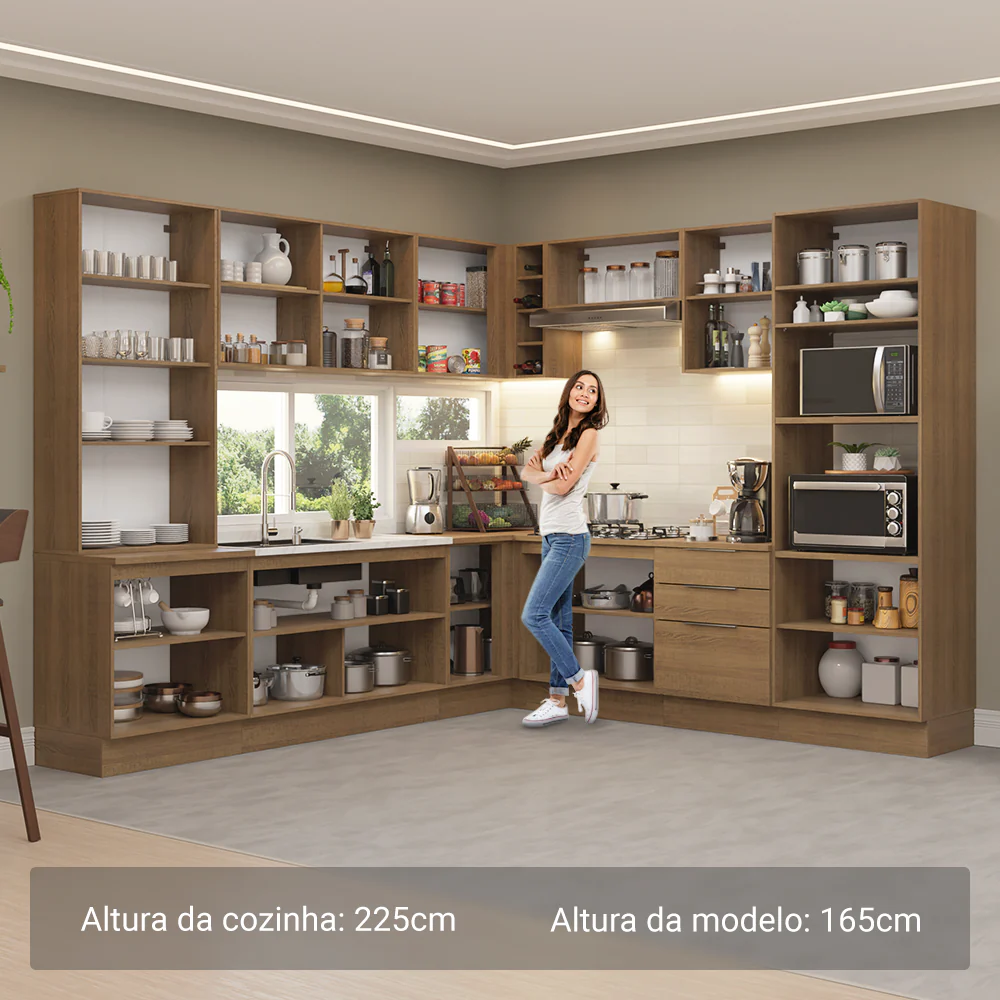Armário de Cozinha Completa 549cm Rustic Stella Madesa 01 - Image 5