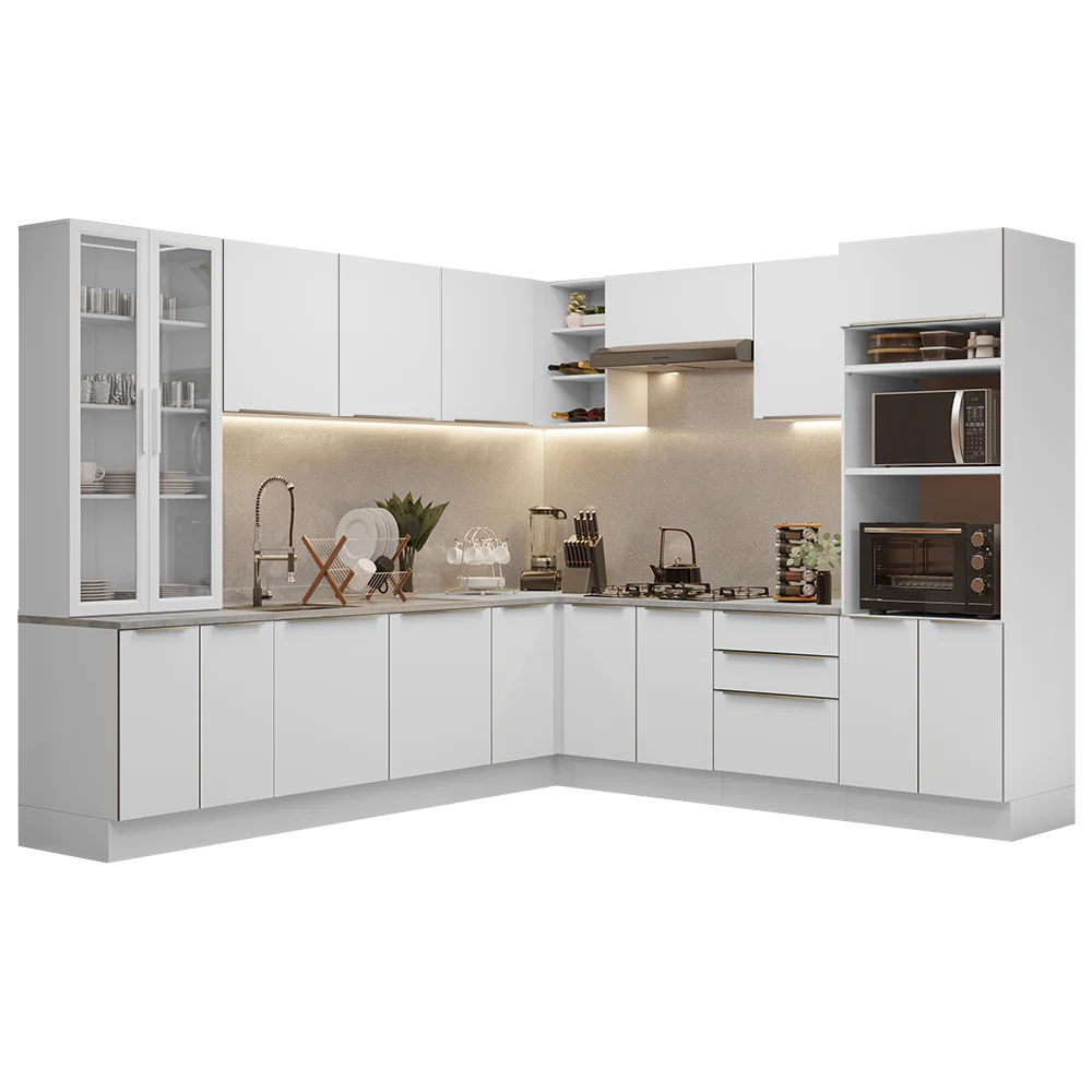 Armário de Cozinha Completa 566 x 60 cm Banco Veludo Lux Madesa 01 - Image 2