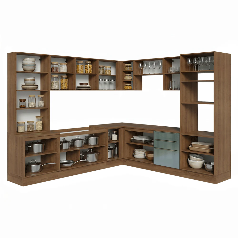 Armário de Cozinha Completa 566 x 60 cm Rustic/Cinza Lux Madesa 01 - Image 5