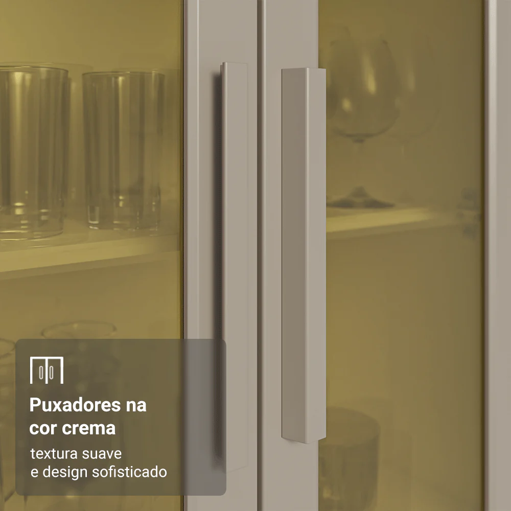 Armário de Cozinha Completa de Canto 100% MDF 447 cm Branco/Rustic/Crema Smart Madesa 02 - Image 6