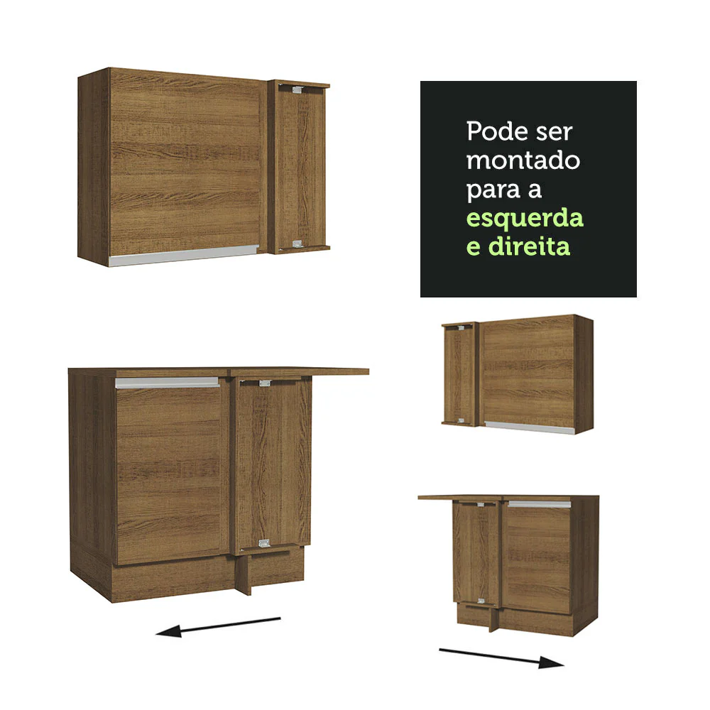 Armário de Cozinha Completa de Canto 349cm Rustic Glamy Madesa 06 - Image 10