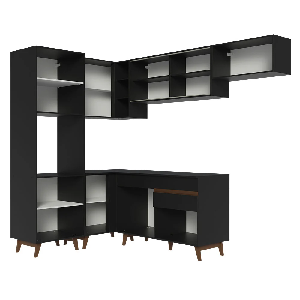 Armário de Cozinha Completa de Canto 392cm Preto Reims Madesa 03 - Image 12