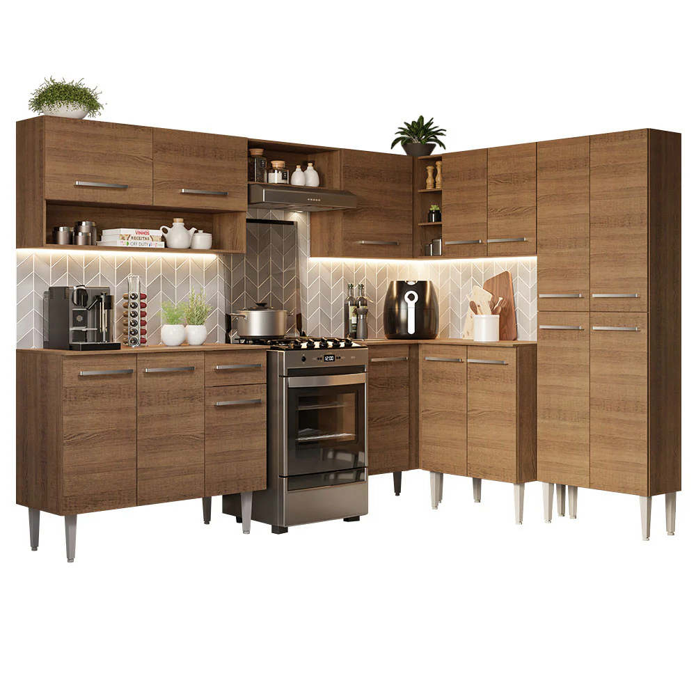 Armário de Cozinha Completa de Canto 417cm Rustic Emilly Madesa 02 - Image 2