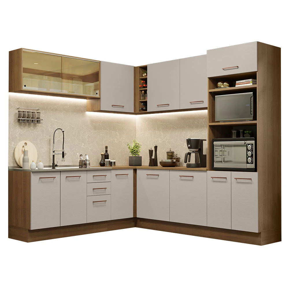 Armário de Cozinha Completa de Canto 459cm Rustic/Crema Agata Madesa 01 - Image 2