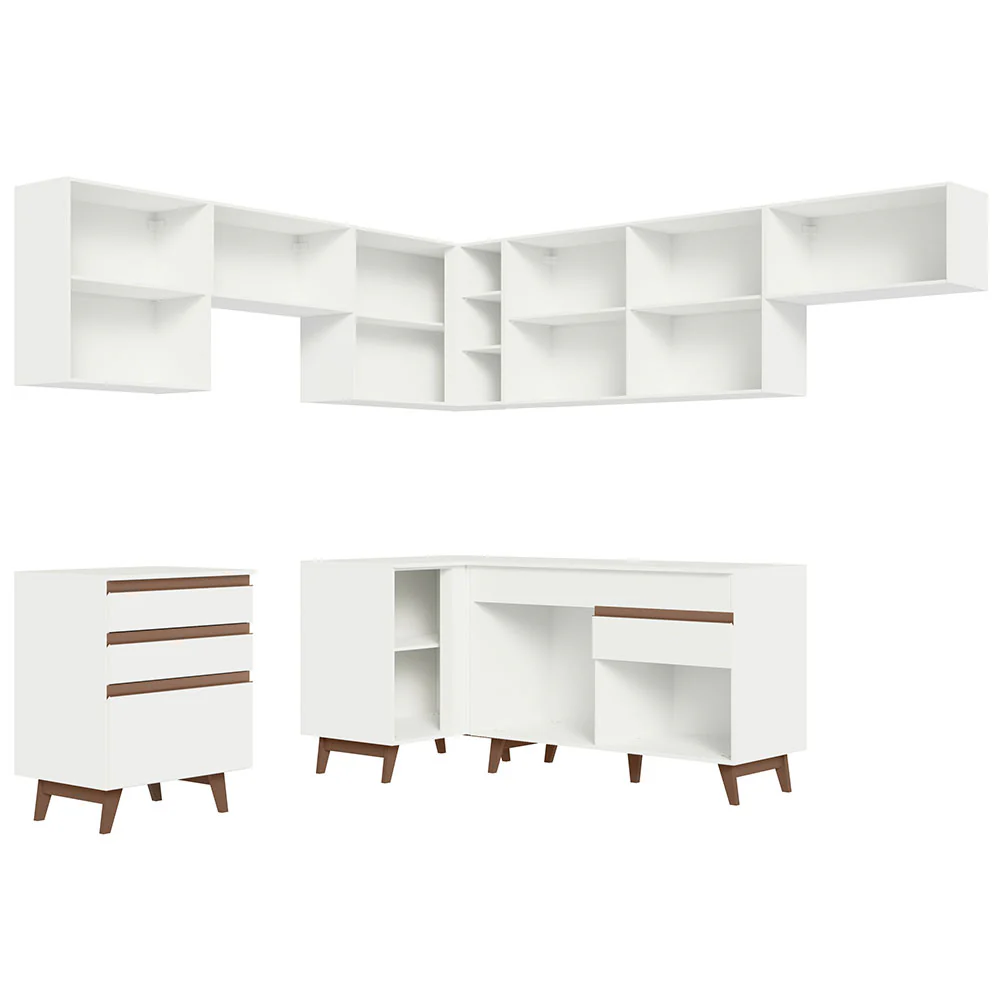 Armário de Cozinha Completa de Canto 462cm Branco Reims Madesa 03 - Image 12