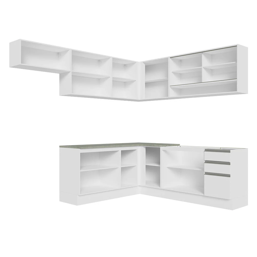 Armário de Cozinha Completa de Canto 469cm Branco Glamy Madesa 01 - Image 11