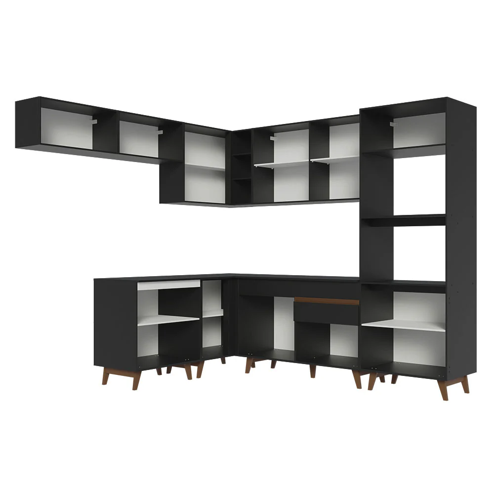 Armário de Cozinha Completa de Canto 472cm Preto Reims Madesa 01 - Image 12