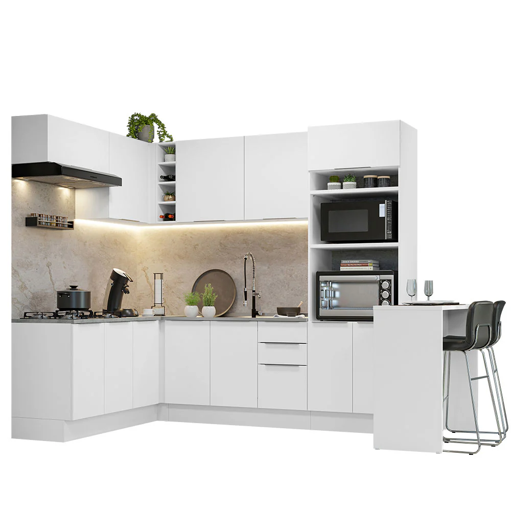 Armário de Cozinha Completa de Canto 489cm Branco Stella Madesa - Image 2