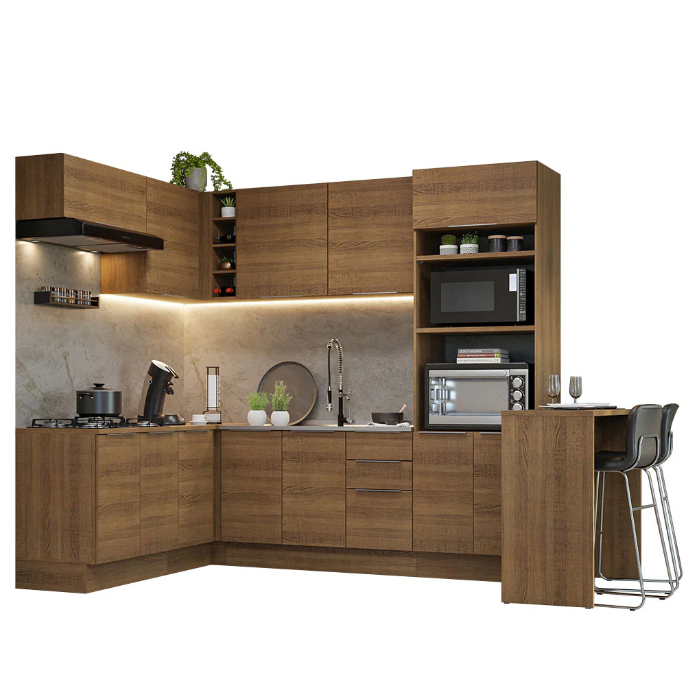 Armário de Cozinha Completa de Canto 489cm Rustic Stella Madesa - Image 2