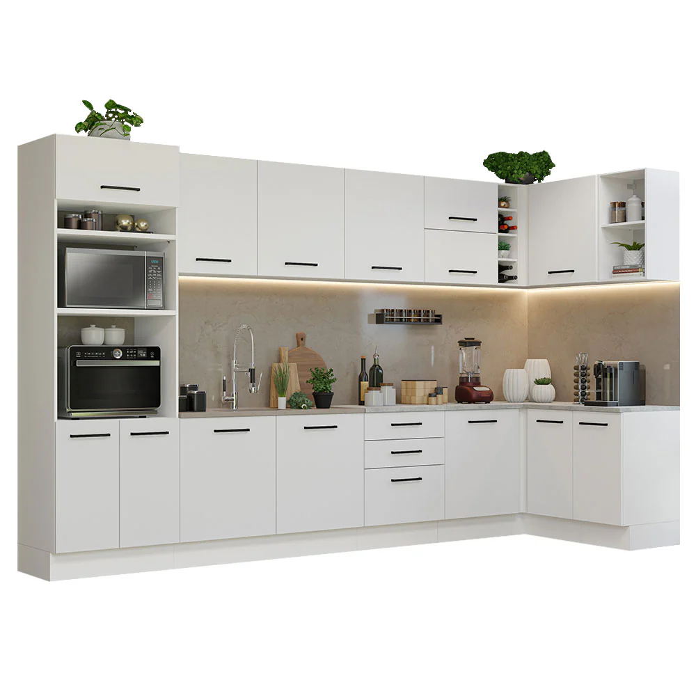 Armário de Cozinha Planejada de Canto 499cm Branco Agata Madesa 01 - Image 2