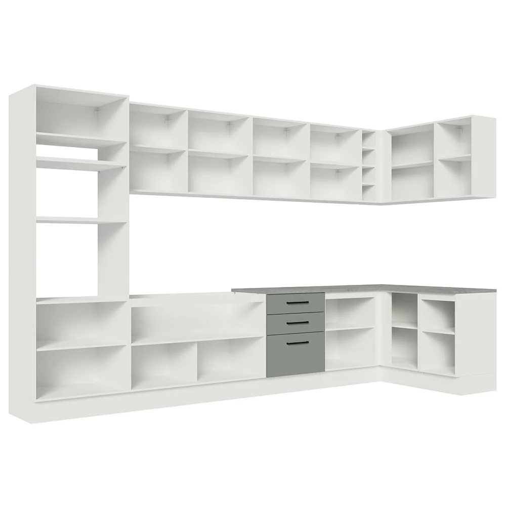 Armário de Cozinha Planejada de Canto 499cm Branco/Cinza Agata Madesa 01 - Image 12