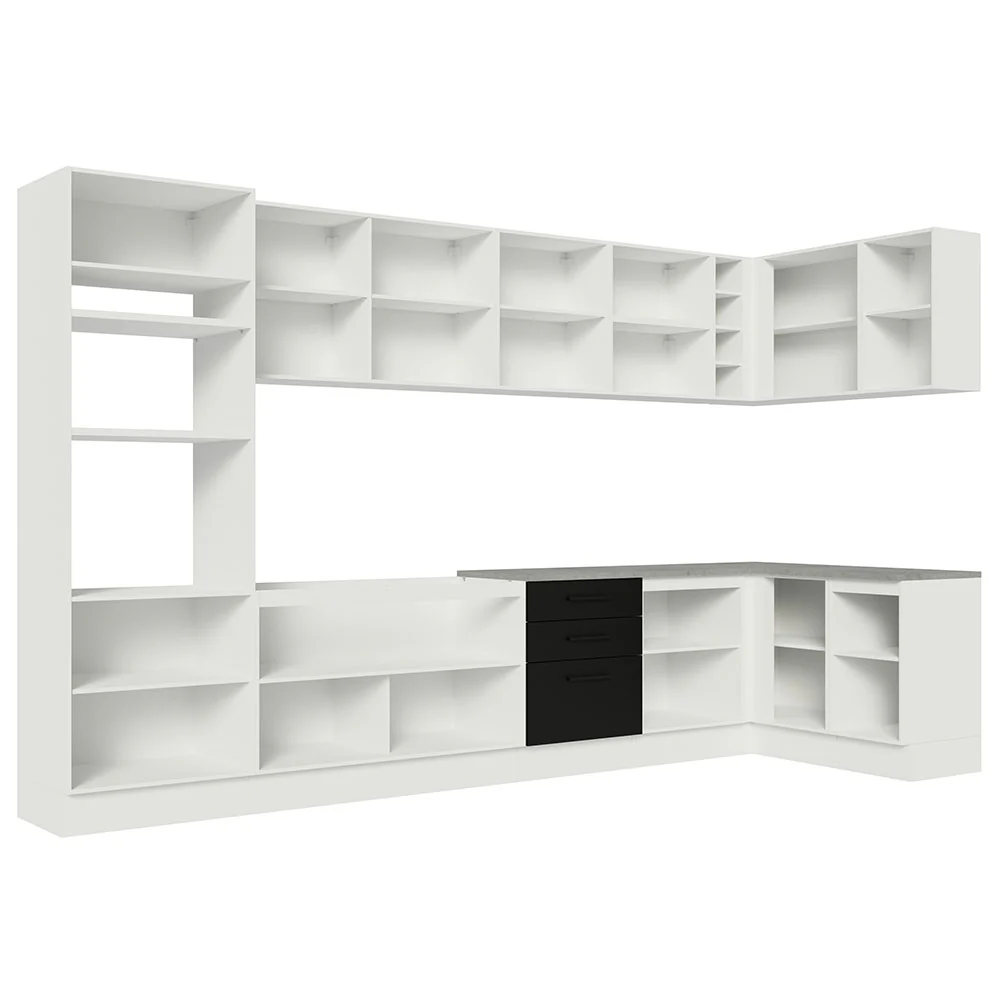 Armário de Cozinha Planejada de Canto 499cm Branco/Preto Agata Madesa 01 - Image 12