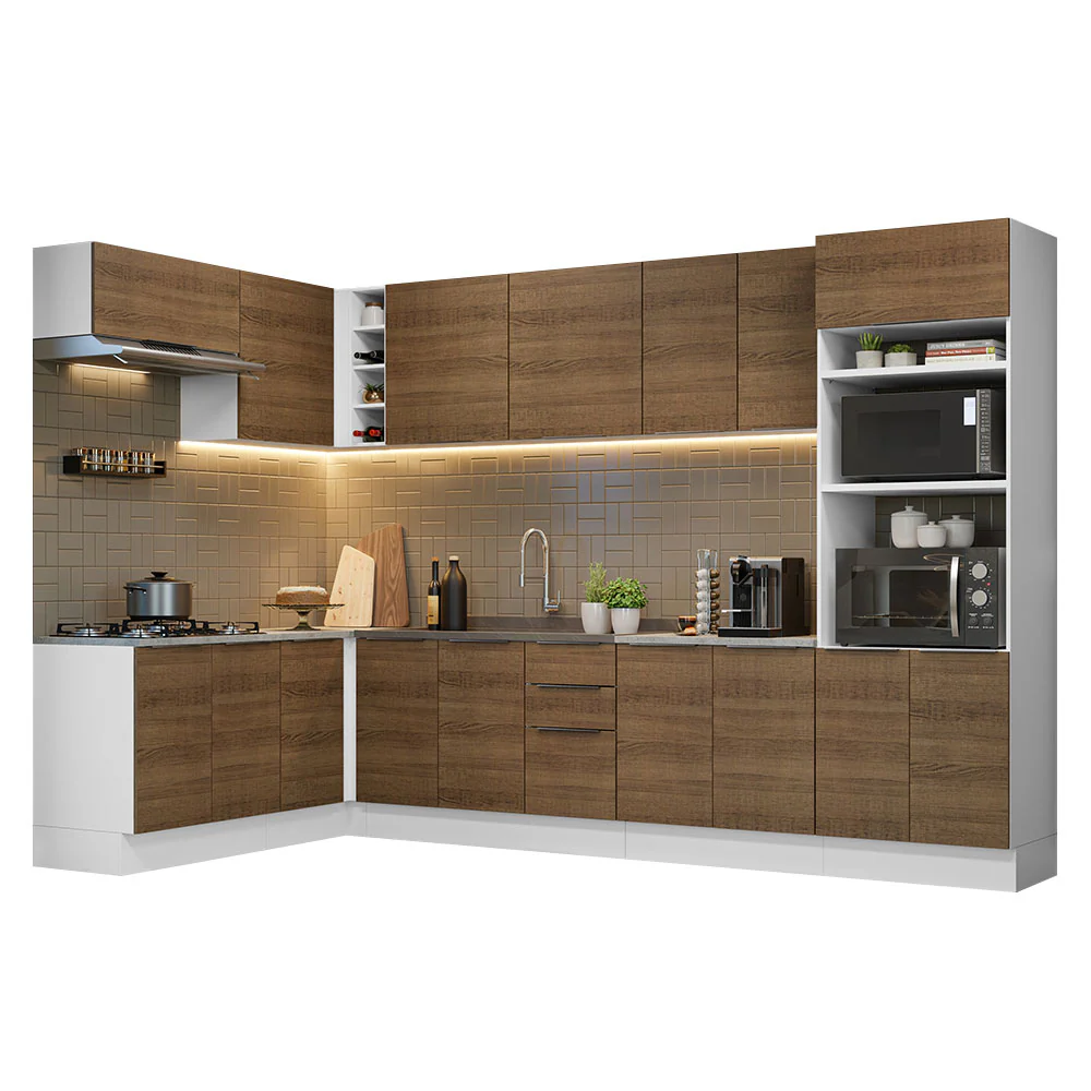 Armário de Cozinha Completa de Canto 499cm Branco/Rustic Stella Madesa 01 - Image 2