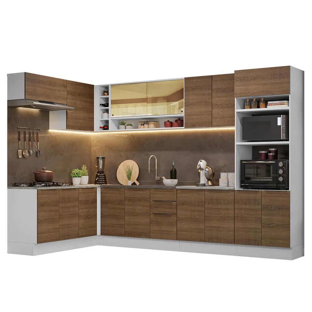 Armário de Cozinha Completa de Canto 499cm Branco/Rustic Stella Madesa 02 - Image 2