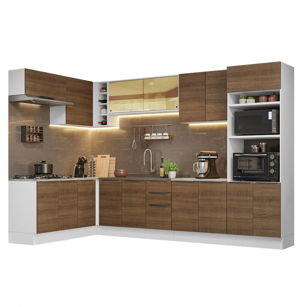 Armário de Cozinha Completa de Canto 499cm Branco/Rustic Stella Madesa 03 - Image 2