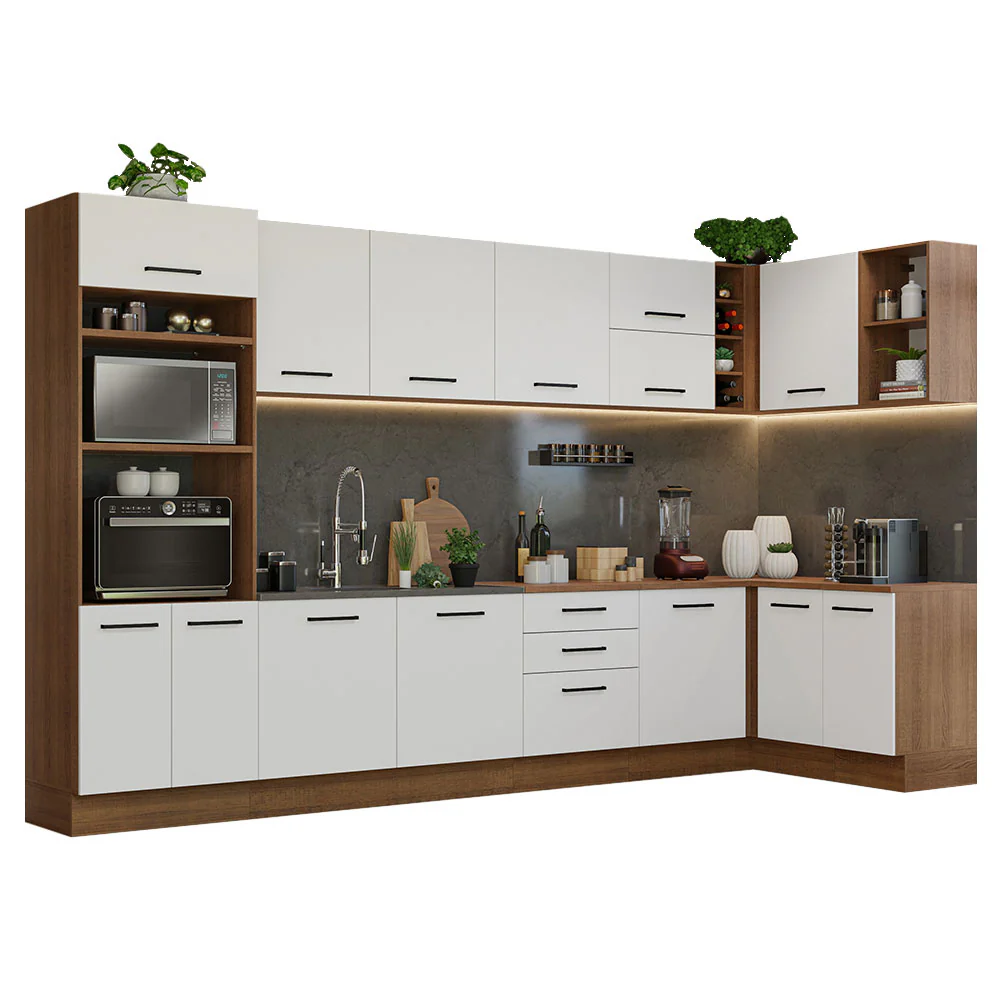 Armário de Cozinha Planejada de Canto 499cm Rustic/Branco Agata Madesa 01 - Image 2