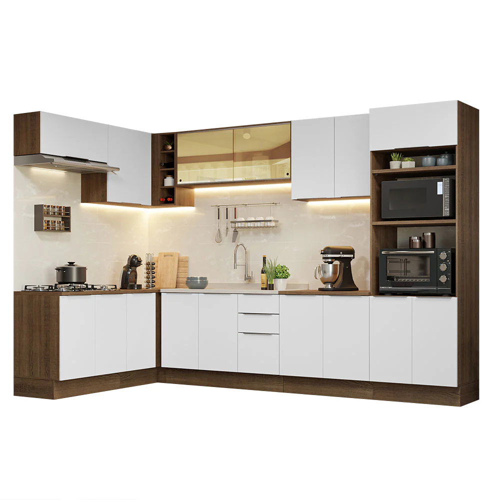 Armário de Cozinha Completa de Canto 499cm Rustic/Branco Stella Madesa 03 - Image 2