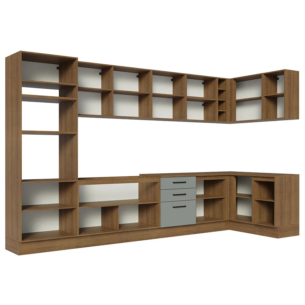 Armário de Cozinha Planejada de Canto 499cm Rustic/Cinza Agata Madesa 01 - Image 12