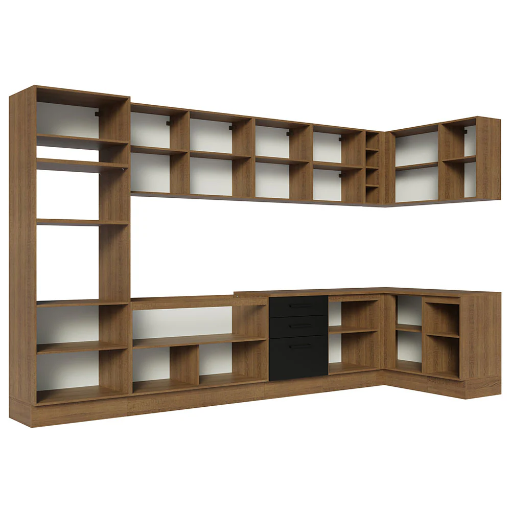 Armário de Cozinha Planejada de Canto 499cm Rustic/Preto Agata Madesa 01 - Image 12